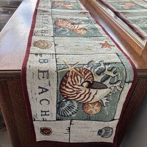 Coastal Decor Table Runner 12" x  70"- Ocean Beach Nautical Theme Table Linens